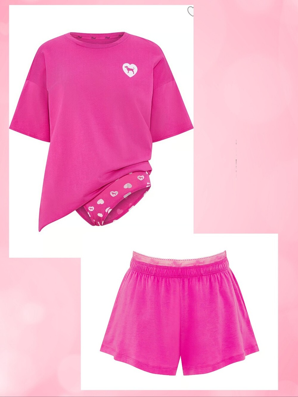 Victoria's Secret PINK Tee Panty & Shorts Set NWT